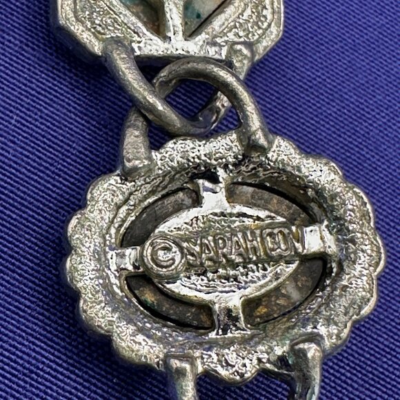 VTG 1960s Sarah Coventry Art Deco Faux Stone Silver-Tone Bracelet - Picture 11 of 16